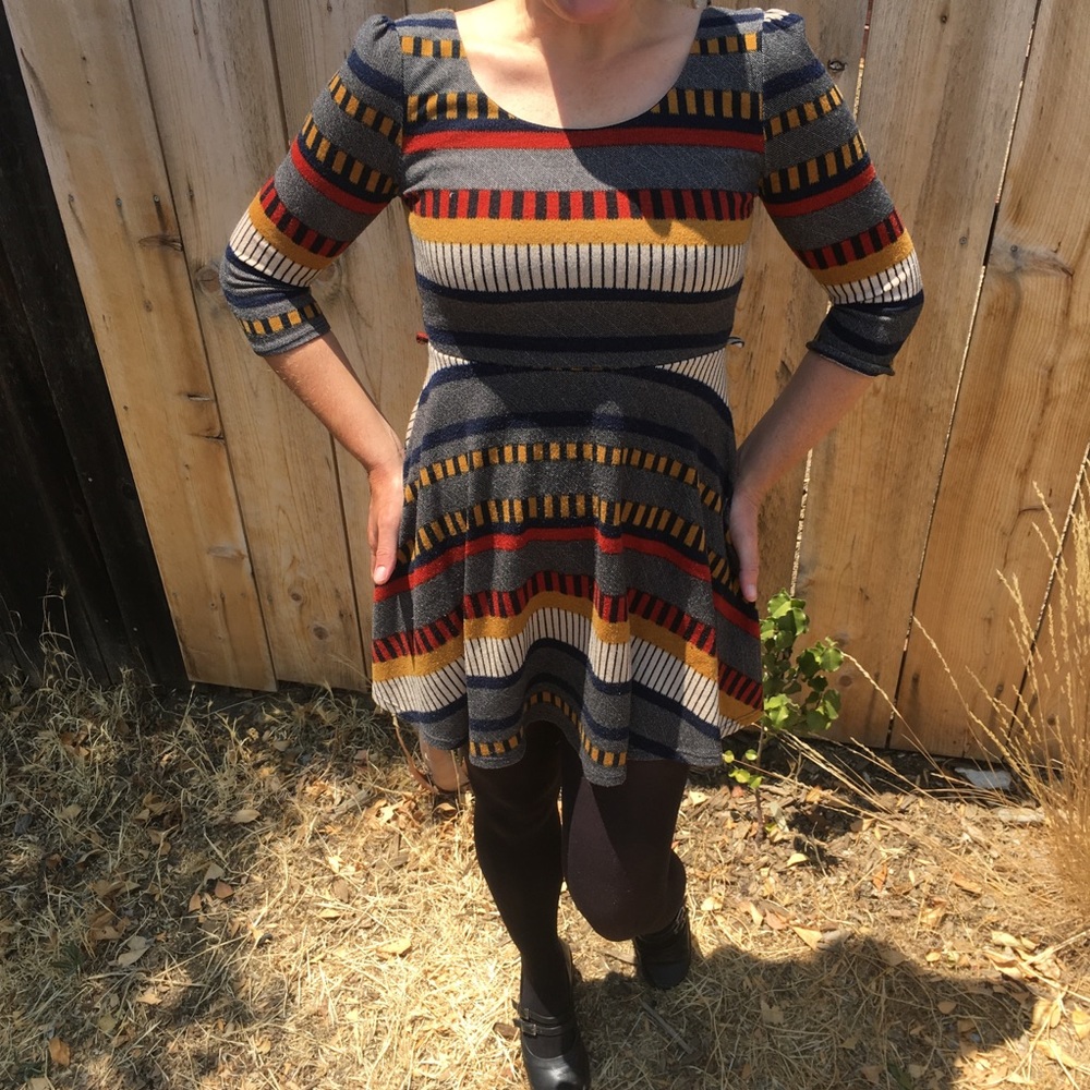 Pink Owl A-Line Dress Size Large